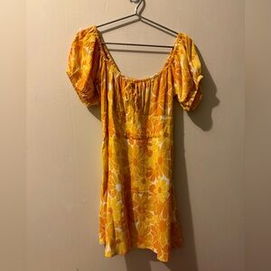 Faithfull the Brand Lovita Mini Dress Canaria Floral Marigold Size US 8